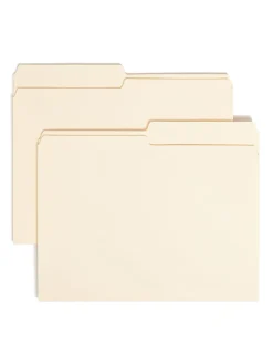 Smead® Manila File Folders, Letter Size, 1/2 Cut, Pack Of 100