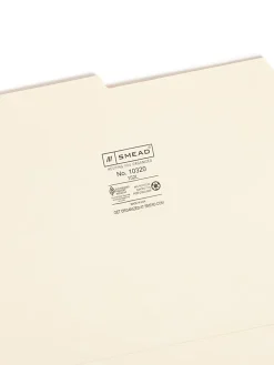 Smead® Manila File Folders, Letter Size, 1/2 Cut, Pack Of 100