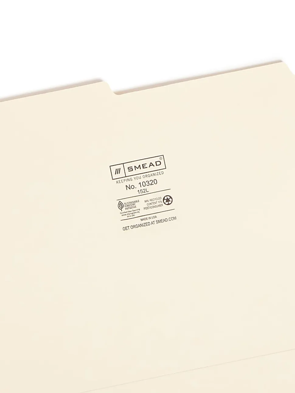 Smead® Manila File Folders, Letter Size, 1/2 Cut, Pack Of 100