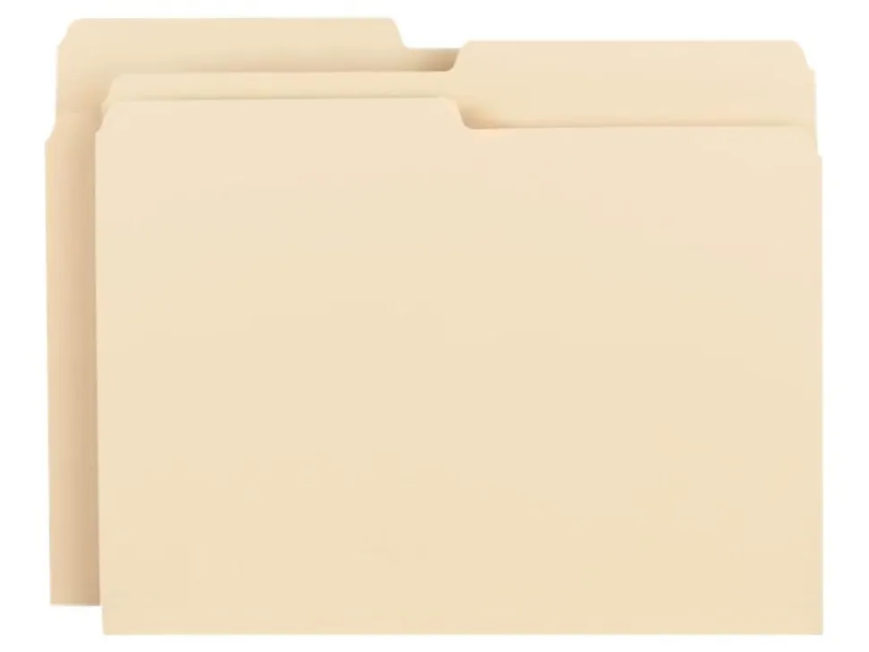 Smead® Manila File Folders, Letter Size, 1/2 Cut, Pack Of 100
