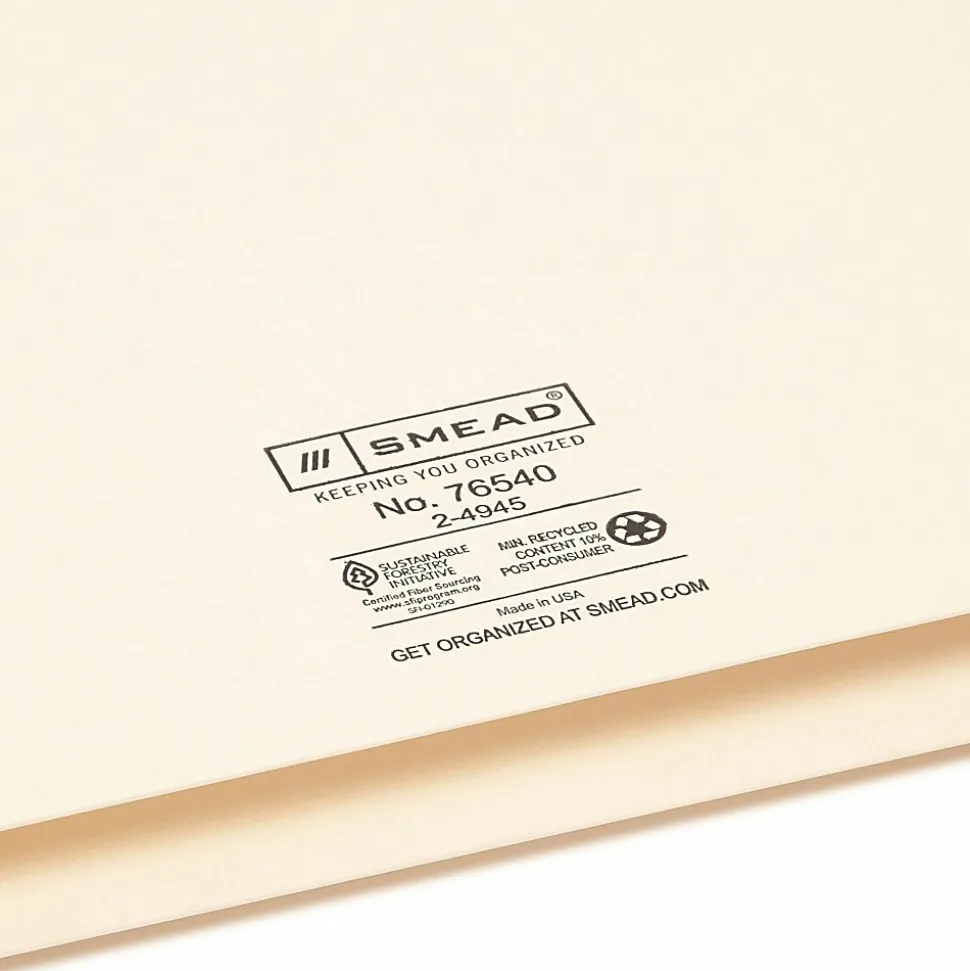 Smead® Manila File Jackets, 1 1/2” Expansion, Legal Size, Box Of 50