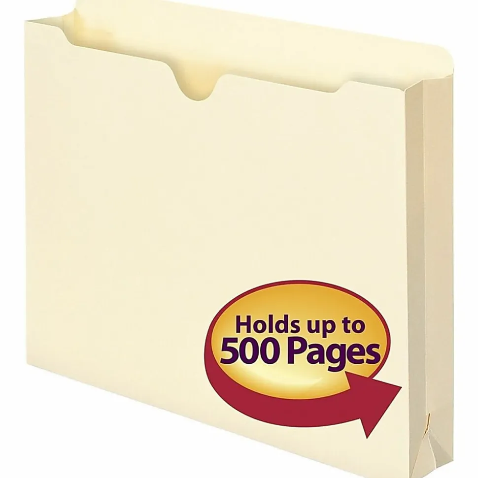 Smead® Manila File Jackets, 2" Expansion, Letter Size, Box Of 50 Jackets