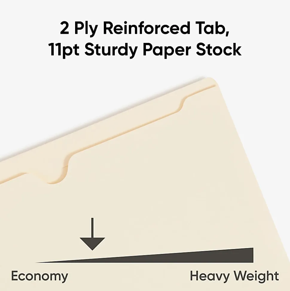 Smead® Manila File Jackets, Reinforced Tab, 2” Expansion, Legal Size, Box Of 50 (76560)