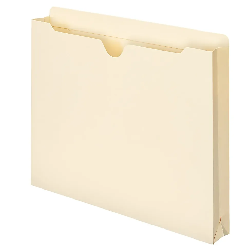 Smead® Manila File Jackets, Reinforced Tab, 1 1/2” Expansion, Letter Size, Box Of 50