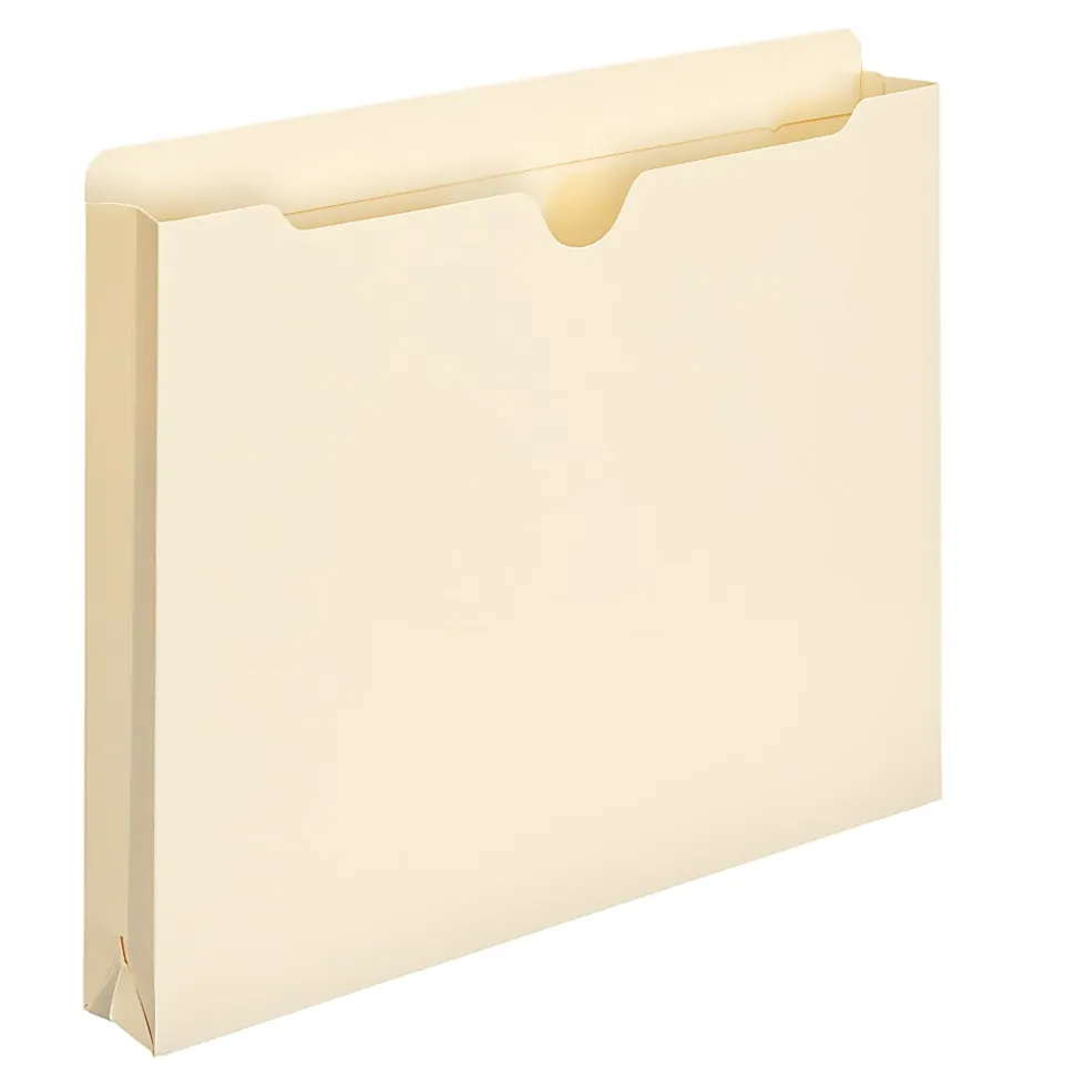 Smead® Manila File Jackets, Reinforced Tab, 1 1/2” Expansion, Letter Size, Box Of 50