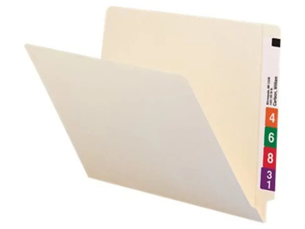 Smead® Manila Reinforced End-Tab Folders, 9"H, Straight Cut, Letter Size, Pack Of 100