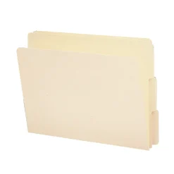 Smead® Manila Reinforced End-Tab Folders, 1/3 Cut, Letter Size, Pack Of 100