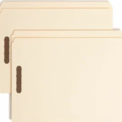 Smead® Manila Reinforced Tab Fastener Folders With Two Fasteners, 1