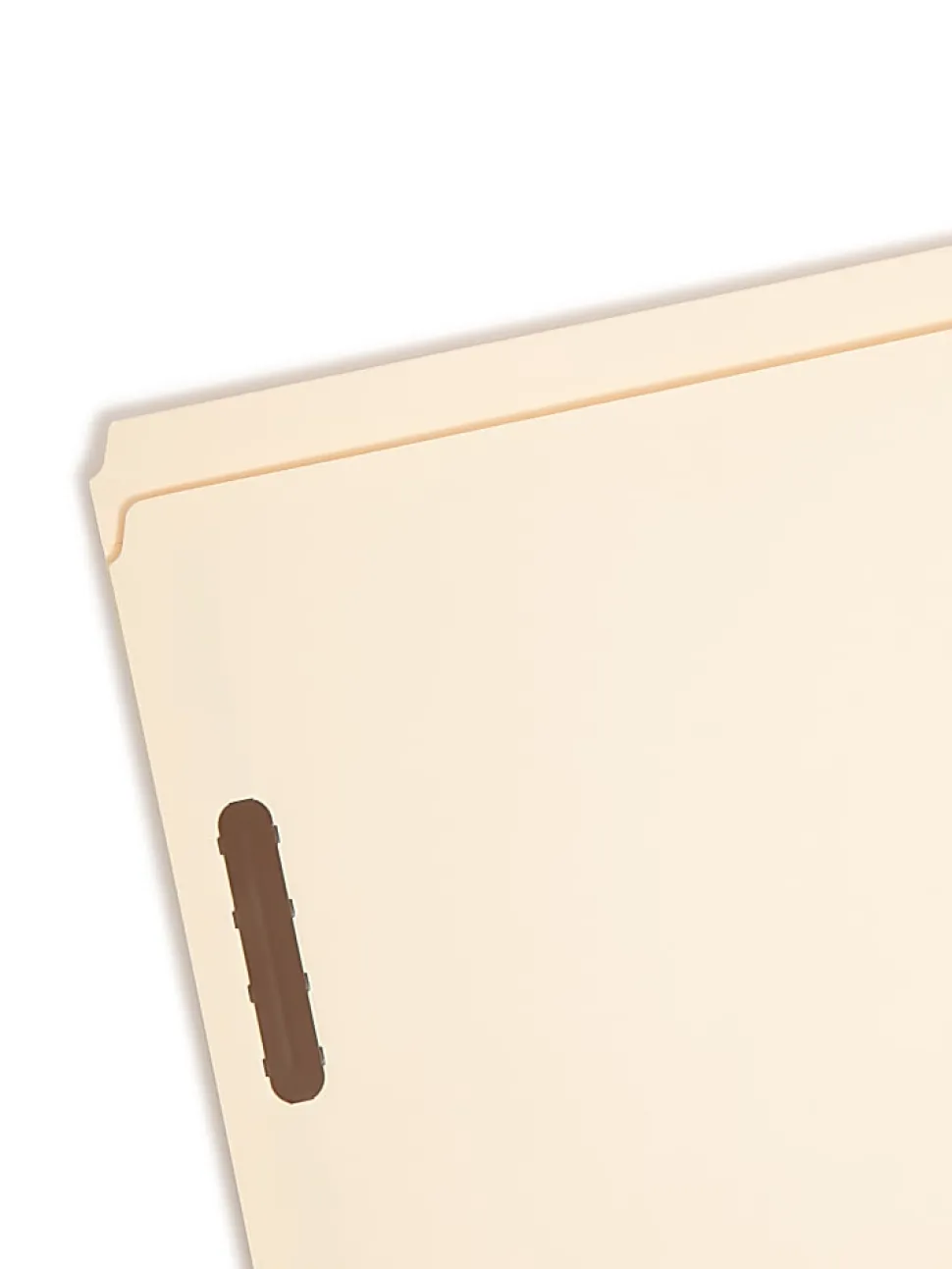 Smead® Manila Reinforced Tab Fastener Folders With Two Fasteners, 1" Expansion, 8 1/2" x 11", Letter, Manila, Box of 50