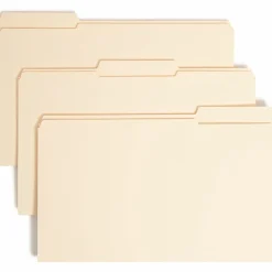 Smead® Manila Reinforced Tab Fastener Folders, Legal Size, 1/3 Cut, Pack Of 50