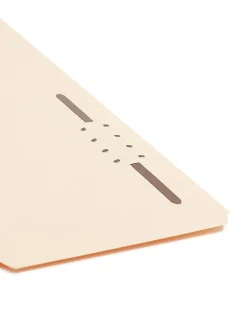 Smead® Manila Reinforced Tab Fastener Folders, Legal Size, 1/3 Cut, Pack Of 50
