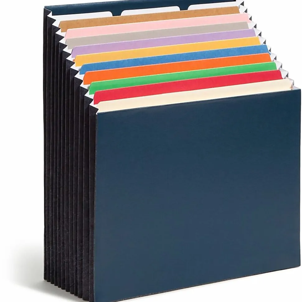 Smead® 12-Pocket Stadium® File, Letter Size, 10% Recycled, Navy