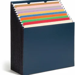 Smead® 12-Pocket Stadium® File, Letter Size, 10% Recycled, Navy