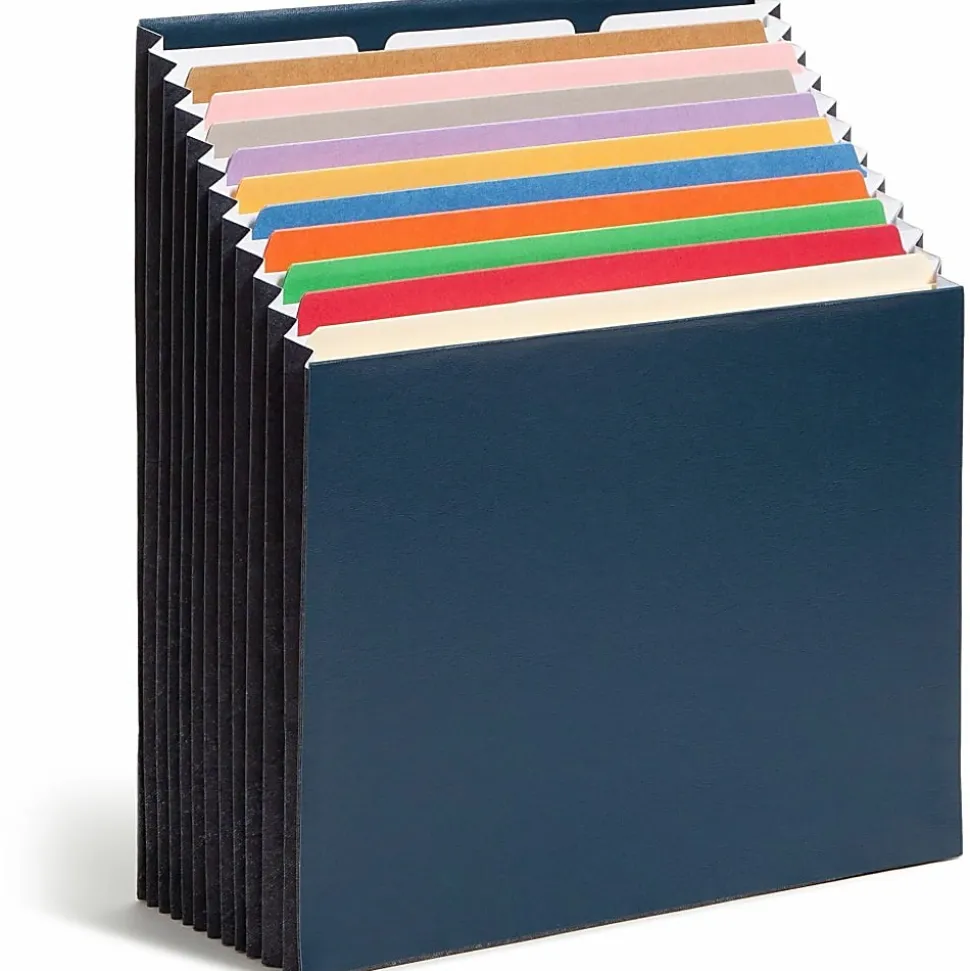 Smead® 12-Pocket Stadium® File, Letter Size, 10% Recycled, Navy
