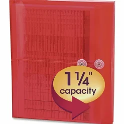 Smead® Poly Envelopes With String-Tie Closure, Side Load, 1 1/4" Expansion, Letter Size, Red, Pack Of 5 Envelopes