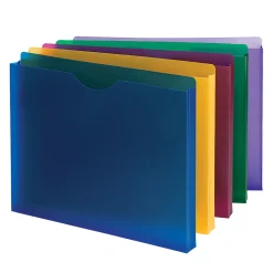Smead® Poly Expanding File Jackets, Assorted Colors, Pack Of 10