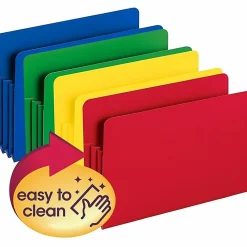 Smead® Poly Expanding File Pockets, Legal Size, 3 1/2" Expansion, Assorted Colors (No Color Choice), Pack Of 4
