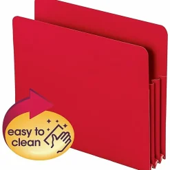 SmeadĀ® Poly Expanding File Pockets, Letter Size, 3 1/2" Expansion, Red, Pack Of 4