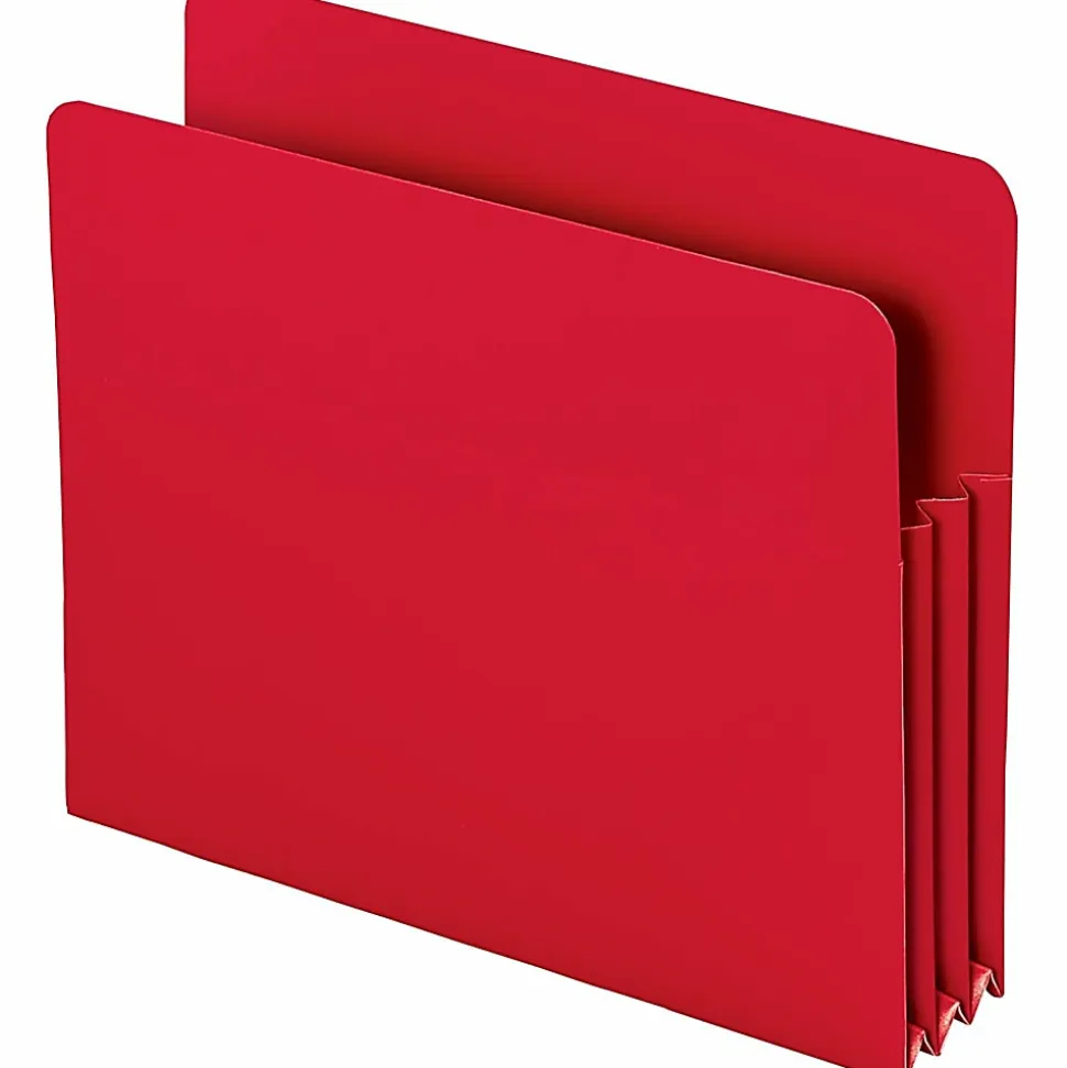 Smead® Poly Expanding File Pockets, Letter Size, 3 1/2" Expansion, Red, Pack Of 4