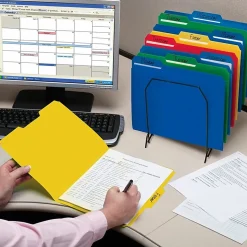 SmeadĀ® Poly File Folders, 9 1/2" x 11 1/2", 1/3 Cut, Assorted Colors, Box Of 24
