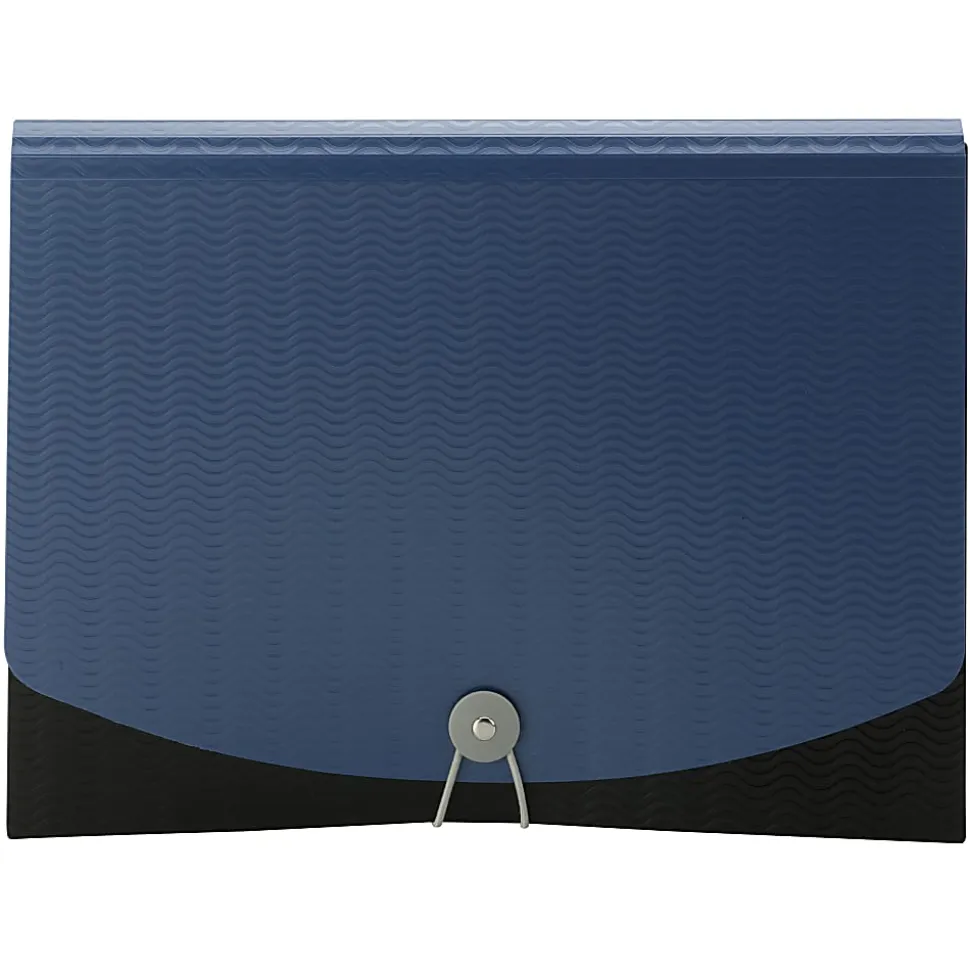 Smead® Poly Frequency Expanding File, 12 Pockets, 9 1/2" x 13", Black/Blue