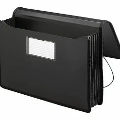 SmeadĀ® Poly Premium Wallet, 5 1/4 Expansion, Legal Size, 16 1/2" x 10 1/4", Black