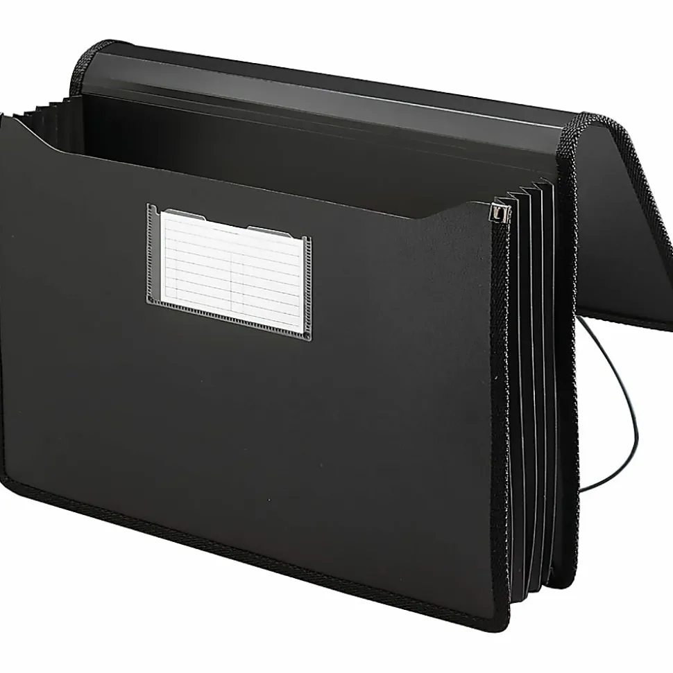 Smead® Poly Premium Wallet, 5 1/4 Expansion, Legal Size, 16 1/2" x 10 1/4", Black