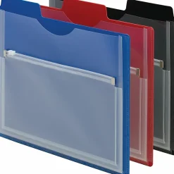 SmeadĀ® Polypropylene Project Organizers With Zip Pouches, 1/2" Expansion, Letter Size, Assorted Colors, Pack Of 3 Organizers