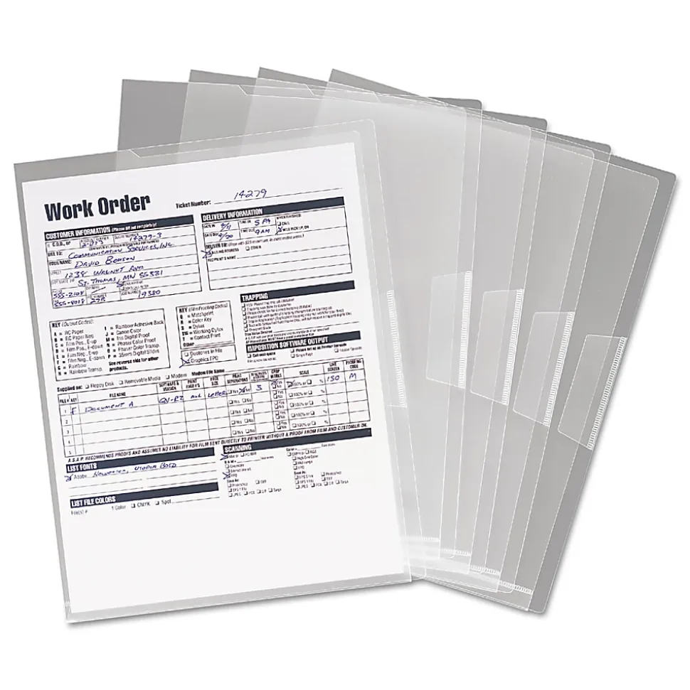 Smead® Poly Translucent Project Jackets, Letter Size, Clear, Pack Of 5