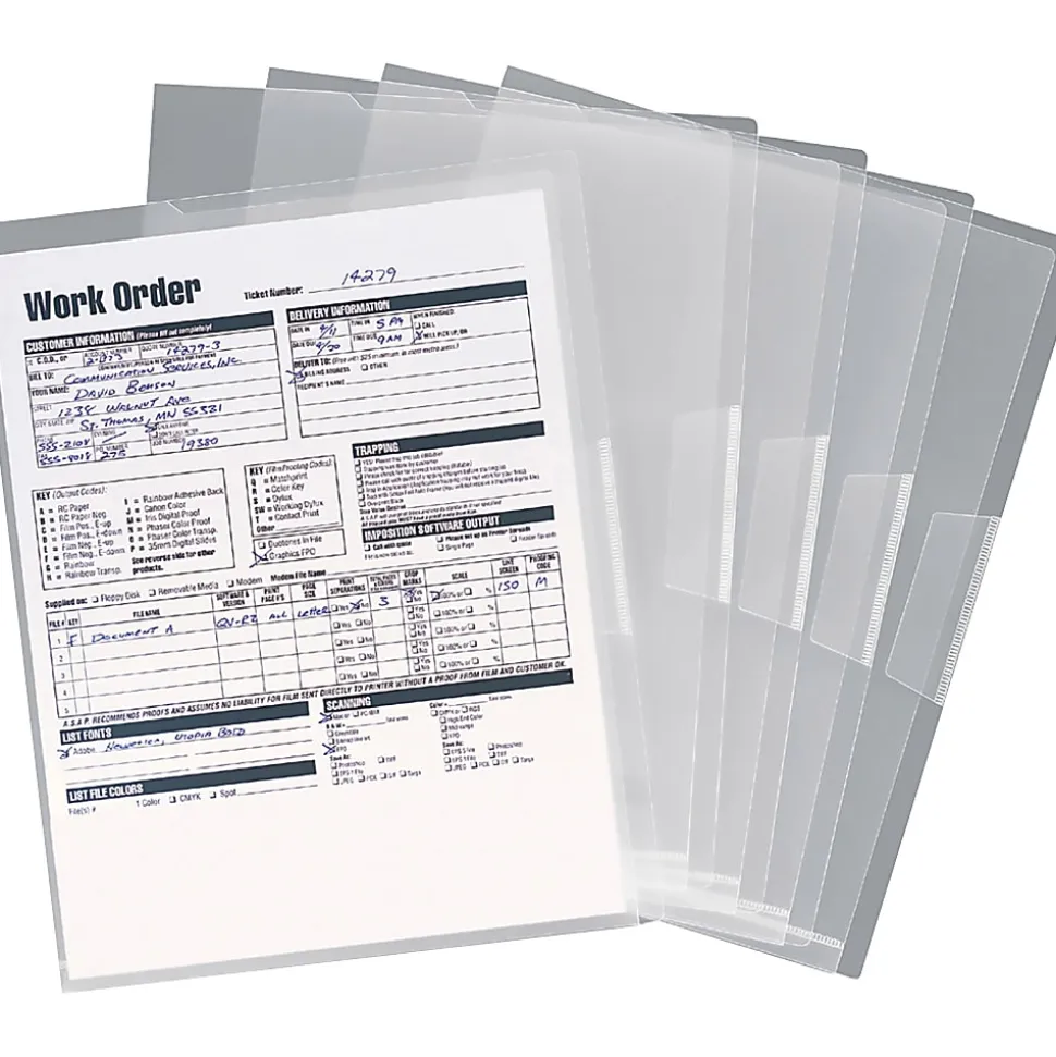 Smead® Poly Translucent Project Jackets, Letter Size, Clear, Pack Of 5