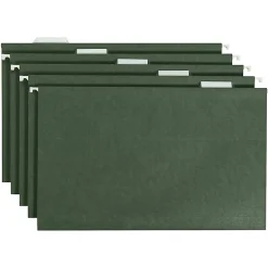 Smead® Premium-Quality Hanging Folders, 1/5 Cut, Legal Size, Standard Green, Pack Of 25