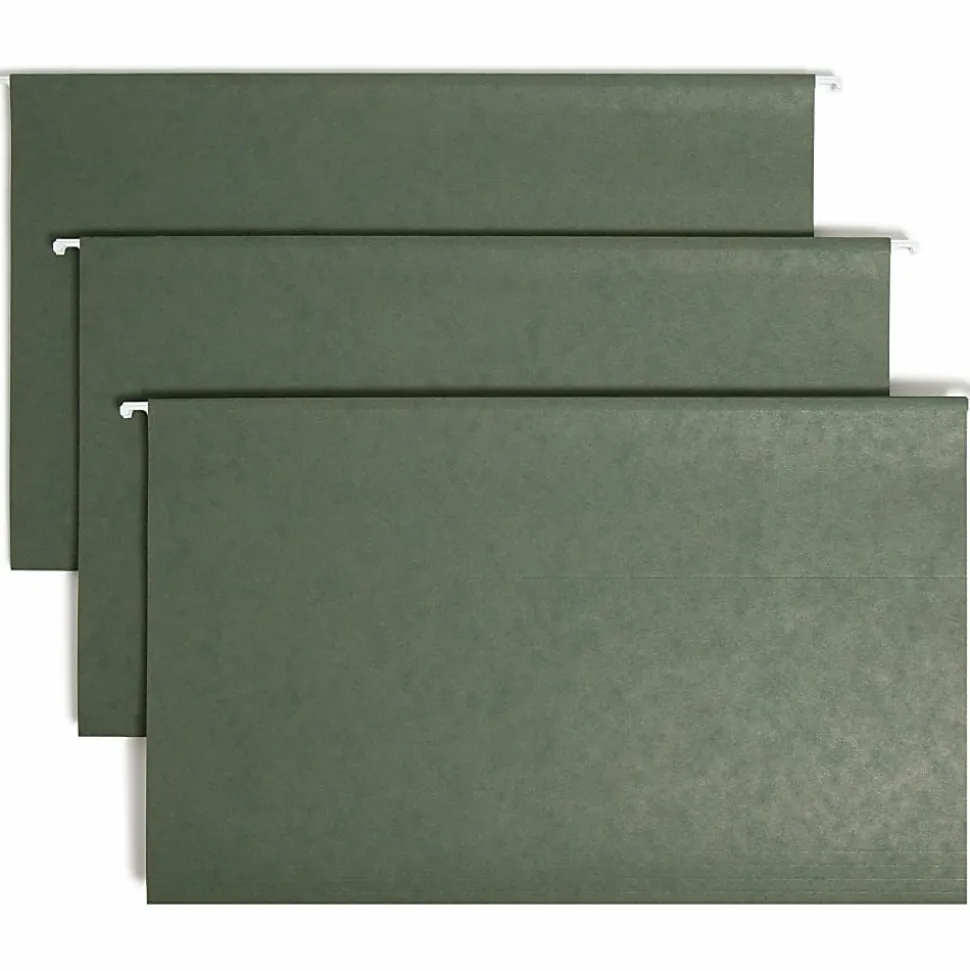 Smead® Premium-Quality Hanging Folders, 1/3 Cut, Legal Size, Standard Green, Pack Of 25
