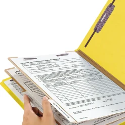 Smead® Pressboard Classification Folders, 2 Dividers, Letter Size, Yellow, Box Of 10
