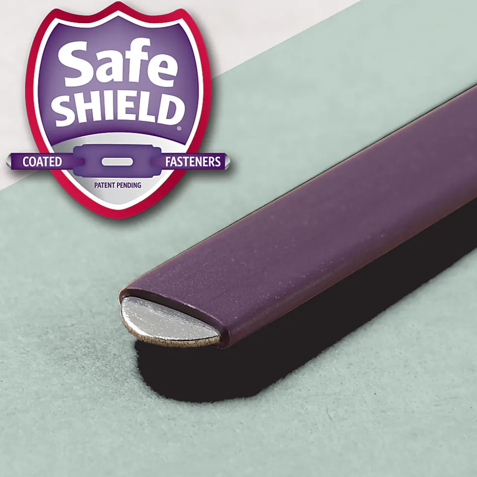 Smead® Pressboard End-Tab Folders With Fasteners, Straight Cut, 1" Expansion, Legal Size, Gray/Green, Pack Of 25