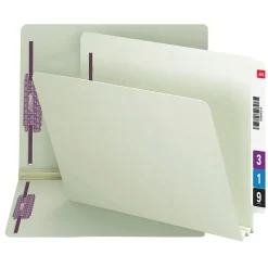 Smead® Pressboard End-Tab Folders With SafeSHIELD Fastener, Straight Cut, 2