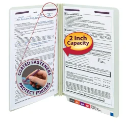 Smead® Pressboard End-Tab Folders With Fastener, Straight Cut, 2