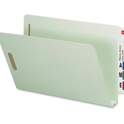 Smead® Pressboard End-Tab Folders With Fastener, Straight Cut, 2
