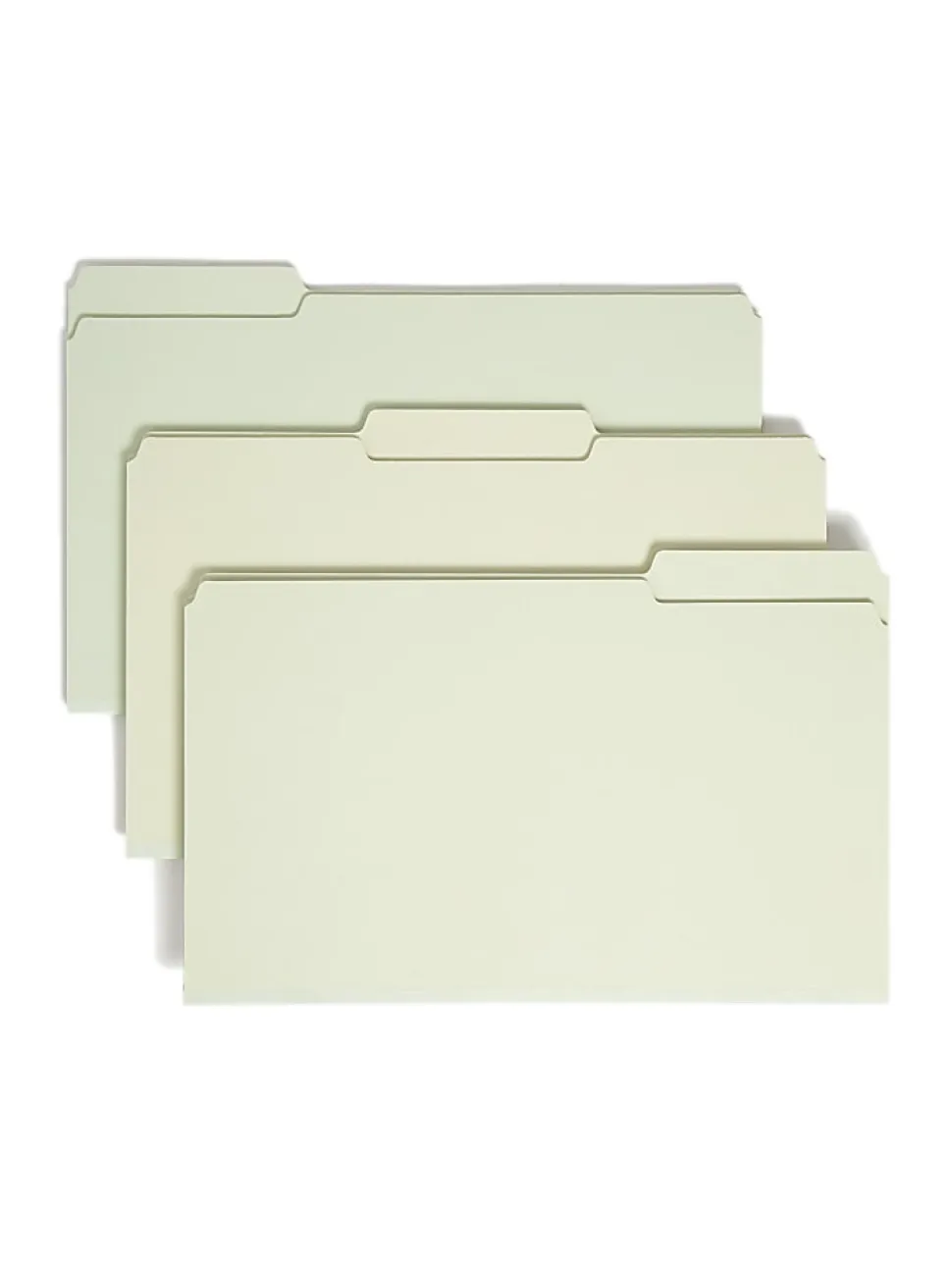 Smead® Pressboard Top-Tab Folders, 1/3 Cut, 14 3/4" x 9 1/2", Gray/Green, Pack Of 25