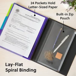 Smead Project Organizer - Letter - 8 1/2"x11" Sheet Size - Spiral Fastener - 24 Inside Back Pocket(s) - 89206