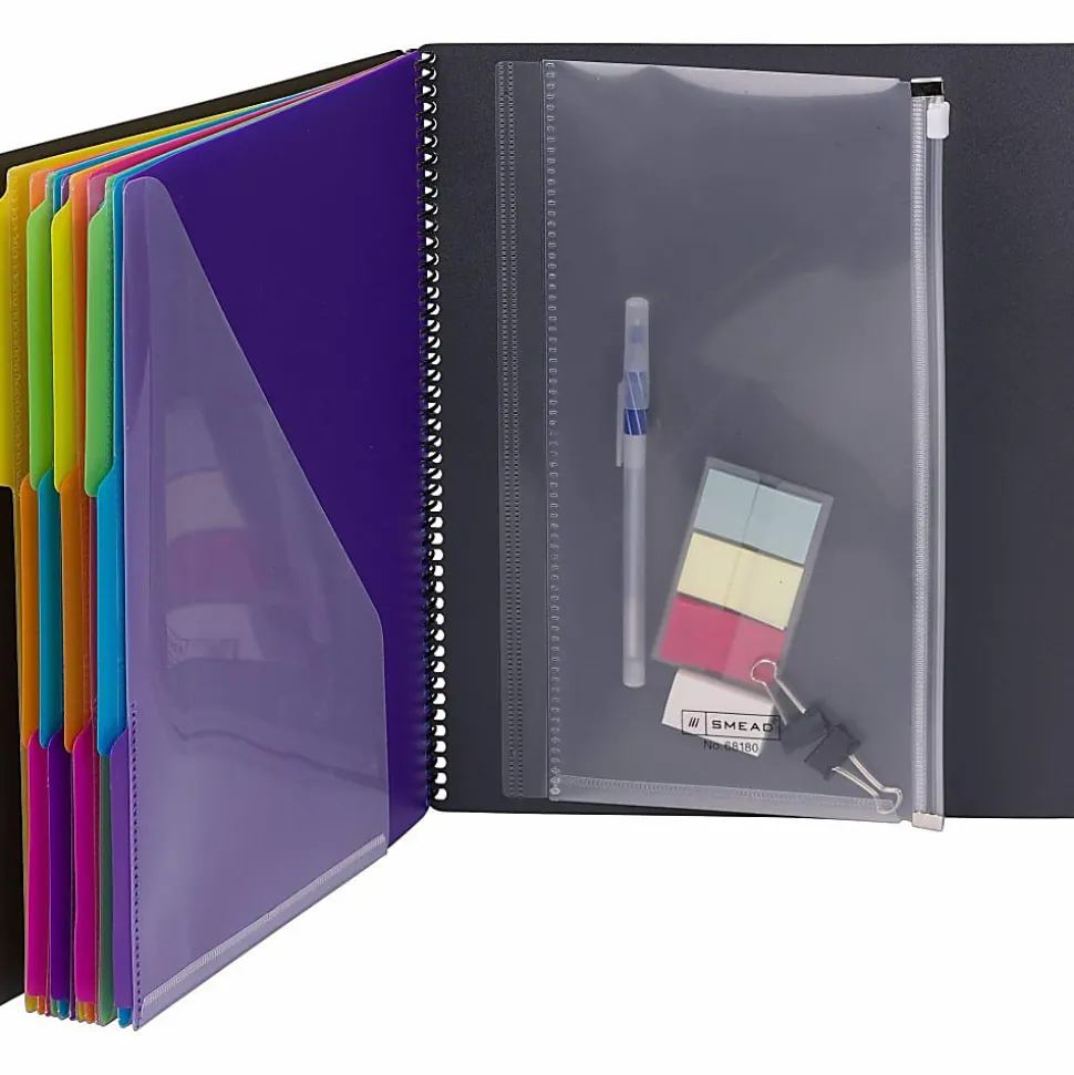 Smead Project Organizer - Letter - 8 1/2"x11" Sheet Size - Spiral Fastener - 24 Inside Back Pocket(s) - 89206