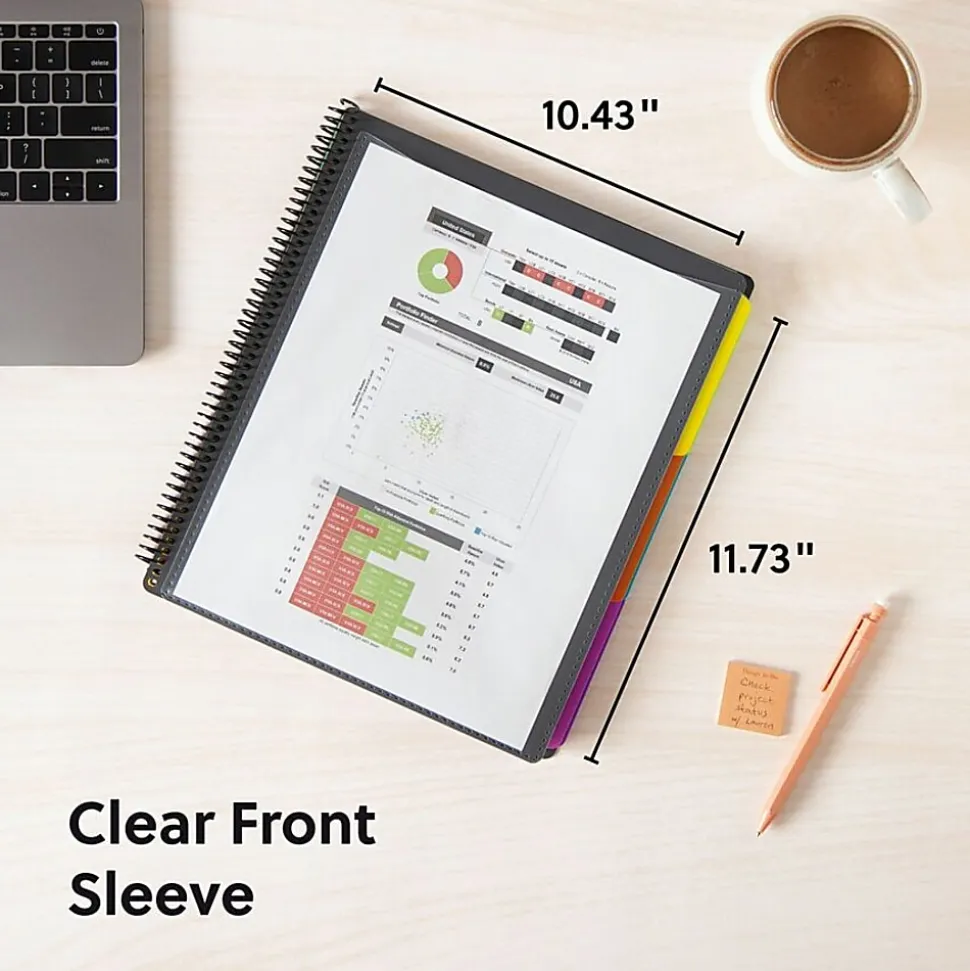 Smead Project Organizer - Letter - 8 1/2"x11" Sheet Size - Spiral Fastener - 24 Inside Back Pocket(s) - 89206