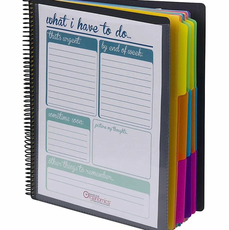 Smead Project Organizer - Letter - 8 1/2"x11" Sheet Size - Spiral Fastener - 24 Inside Back Pocket(s) - 89206