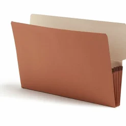 SmeadĀ® Redrope End-Tab File Pockets, Legal Size, 3 1/2" Expansion, 30% Recycled, Redrope, Box Of 10