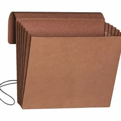 SmeadĀ® Redrope Expanding Wallets With Elastic, Letter Size, 5 1/4" Expansion, 30% Recycled, Redrope, Pack Of 10