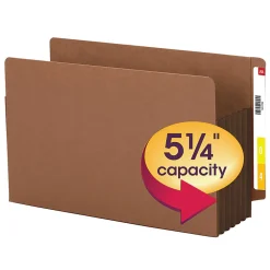 Smead® Redrope Extra-Wide End-Tab File Pockets, Legal Size, 5 1/4