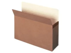 SmeadĀ® Redrope File Pockets, Letter Size, 5 1/4" Expansion, 30% Recycled, Redrope, Box Of 50