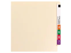 SmeadĀ® Reinforced End-Tab Folders, 1 Fastener, Straight Cut, Letter Size, Manila, Box Of 50