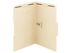 Smead® Reinforced Tab Fastener Folders With Two Fasteners, 1/3-Cut Tab, 8 1/2" x 14", Legal, Manila, Box of 50 (19537)