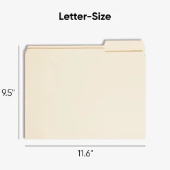 Smead® Reinforced Tab File Folders, Letter Size, 1/3 Cut, Manila, Box Of 100 (10334)