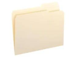 Smead® Reinforced Tab Guide-Height File Folders, Letter Size, 2/5 Cut, Right Position, Manila, Box Of 100